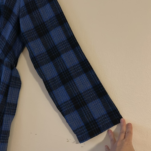 Blue and Black Plaid Women's Dress - Picture 3 of 9